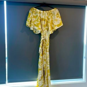 L Space - Floral floor length off the shoulders wrap around dress